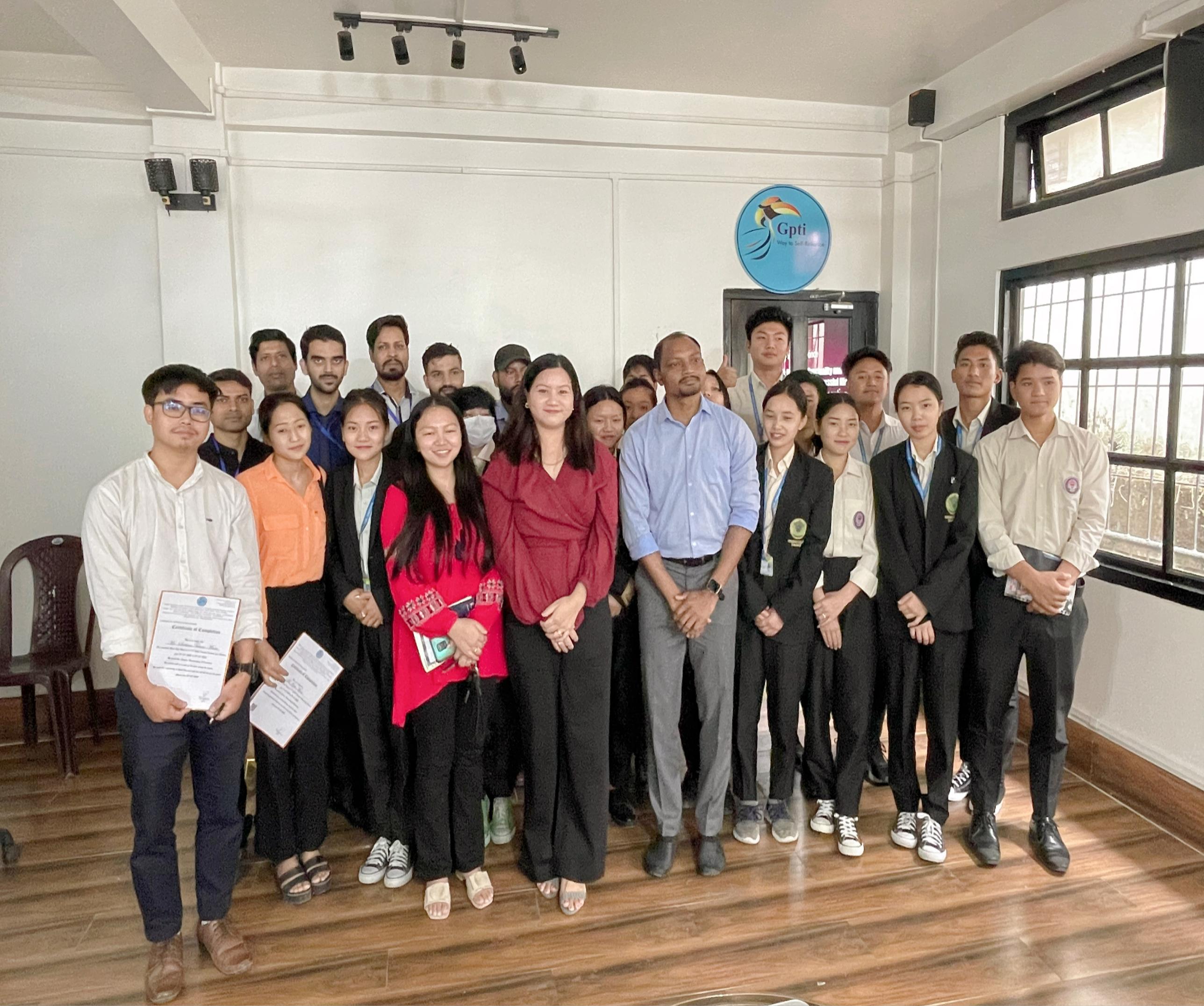 GPTI students and staff at training session